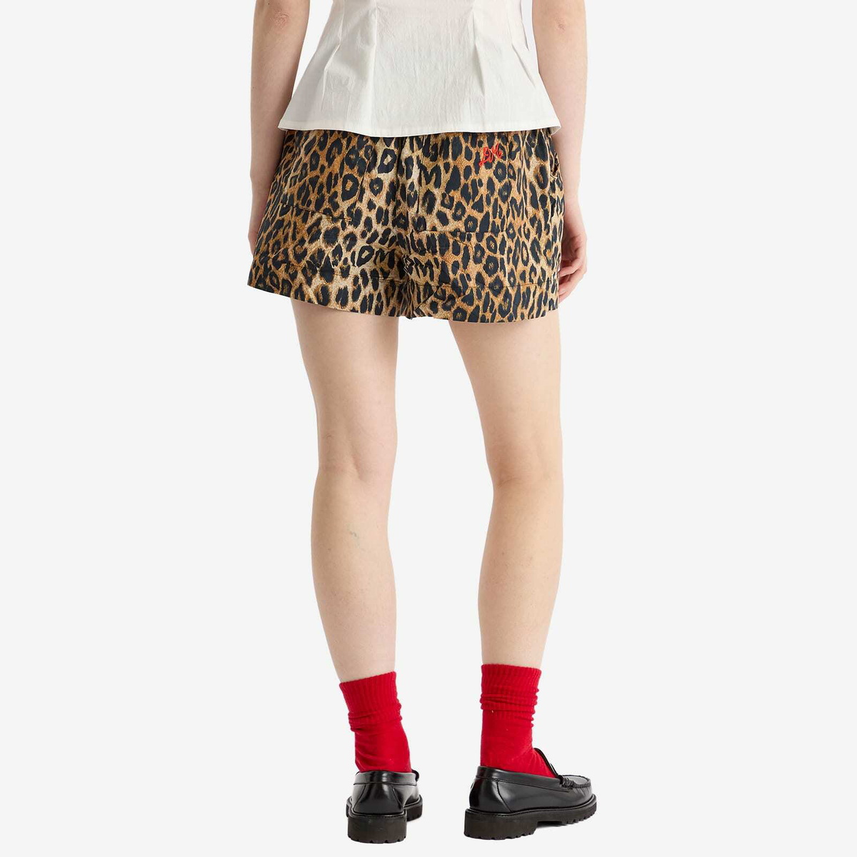 Damson Madder Women's Pull On Shorts in Leopard