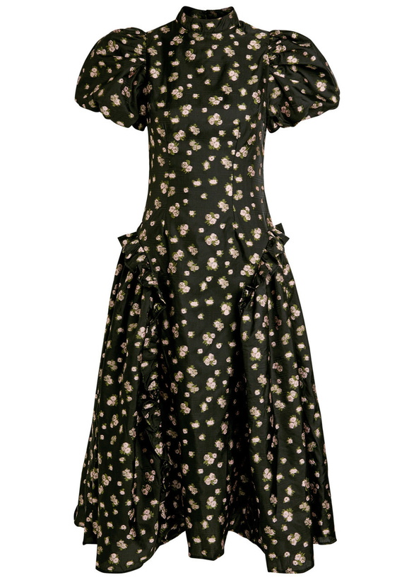 Photo: Sister Jane Tea Rose Floral-jacquard Woven Midi Dress Black