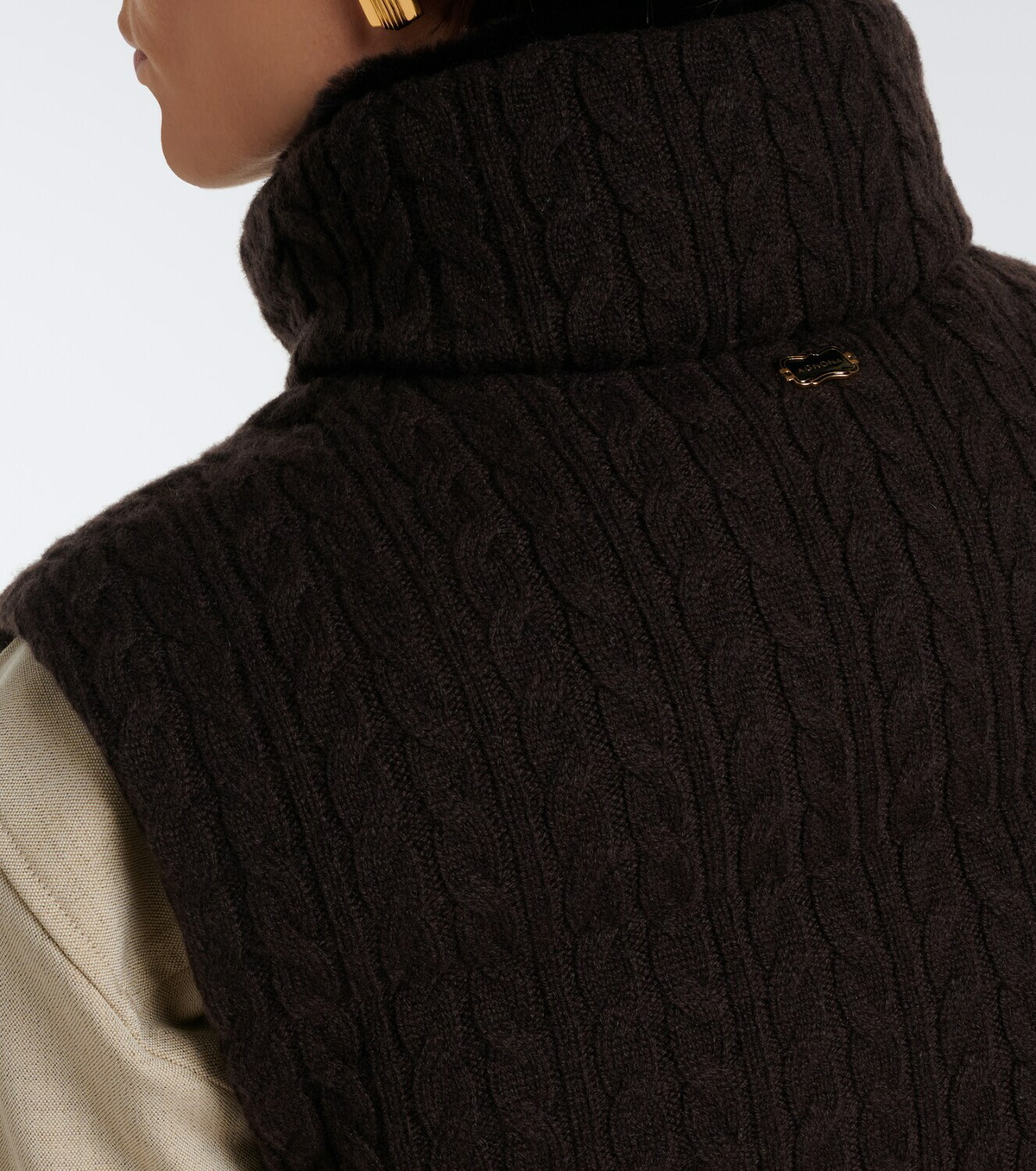 Agnona Cable-knit cashmere puffer vest
