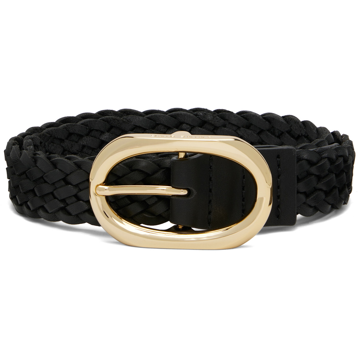 ANINE BING Black Signature Link Braided Belt