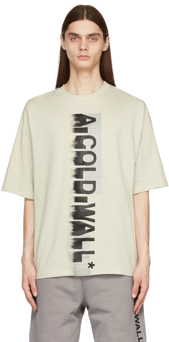 A-COLD-WALL* Beige Gaussian Logo T-Shirt A-Cold-Wall*