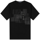 Comme Des Garçons Homme Men's Multi Patch Zip T-Shirt in Black Mix