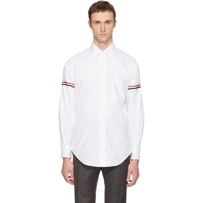 Photo: Thom Browne White Classic Grosgrain Armband Shirt