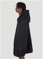 Raw Cut Hooded Sweatshirt in Black