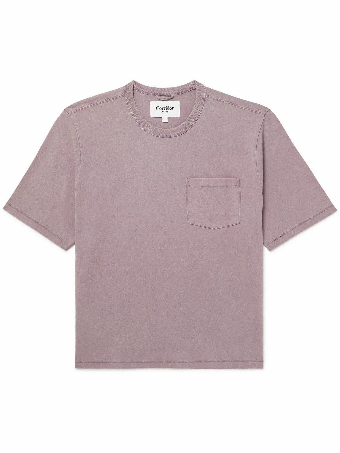 Corridor - Garment-Dyed Cotton-Jersey T-Shirt - Blue Corridor