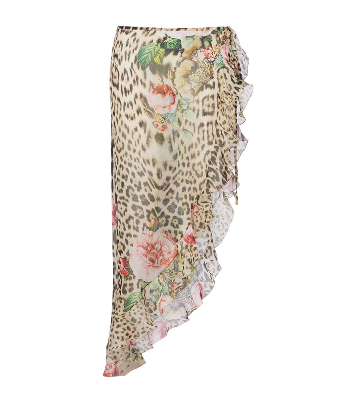 Photo: Roberto Cavalli Leopard-print silk beach cover-up