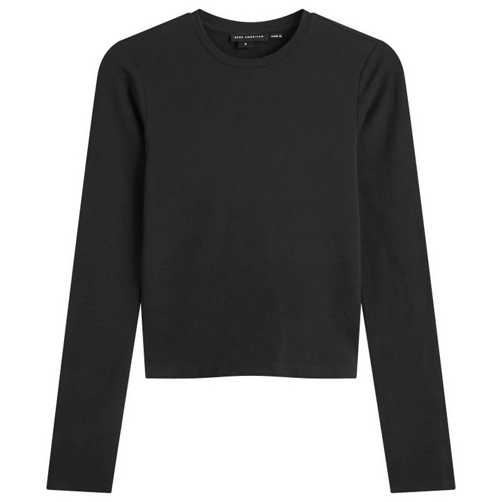 Photo: Good American Women's Super Stretch Long Sleeve T-Shirt in Black