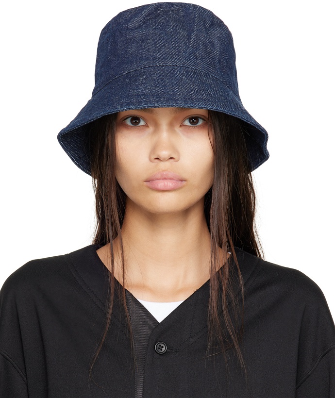 Photo: Engineered Garments Blue Asymmetrical Bucket Hat