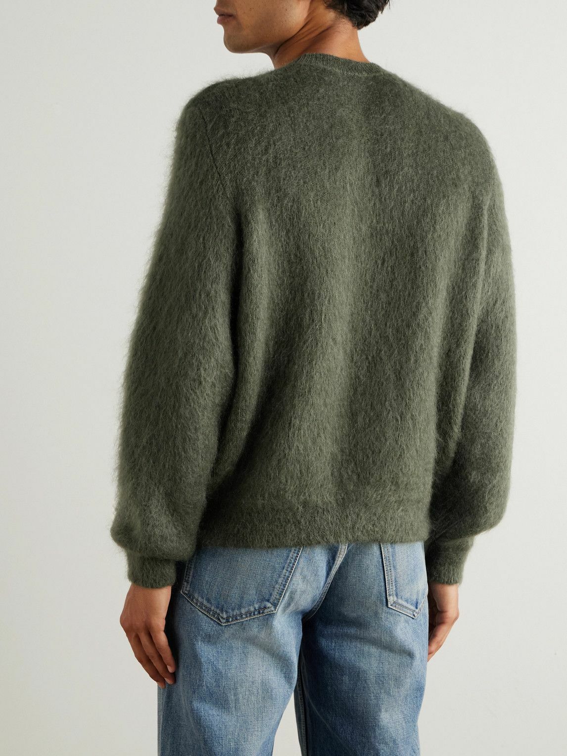 SAINT LAURENT - Slim-Fit Mohair-Blend Sweater - Green