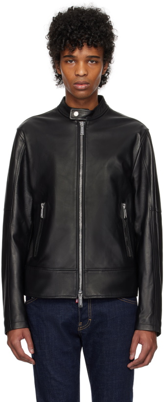 Photo: Dsquared2 Black Biker Leather Jacket