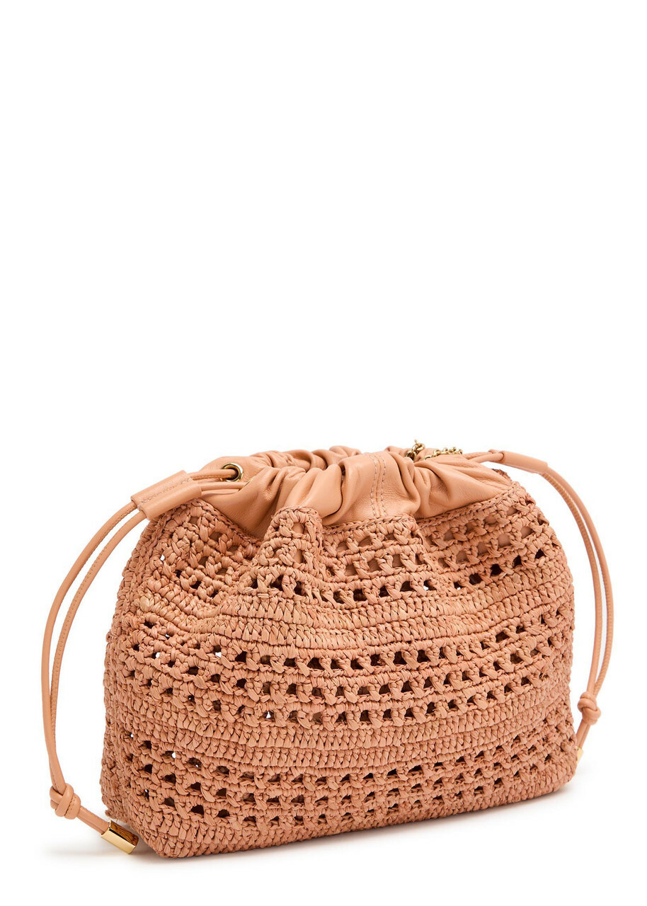 Chloe Summer Banana Leather and Raffia Cross-body Pouch - Natural - One Size