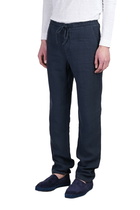 120% Lino Pants In Blue Linen