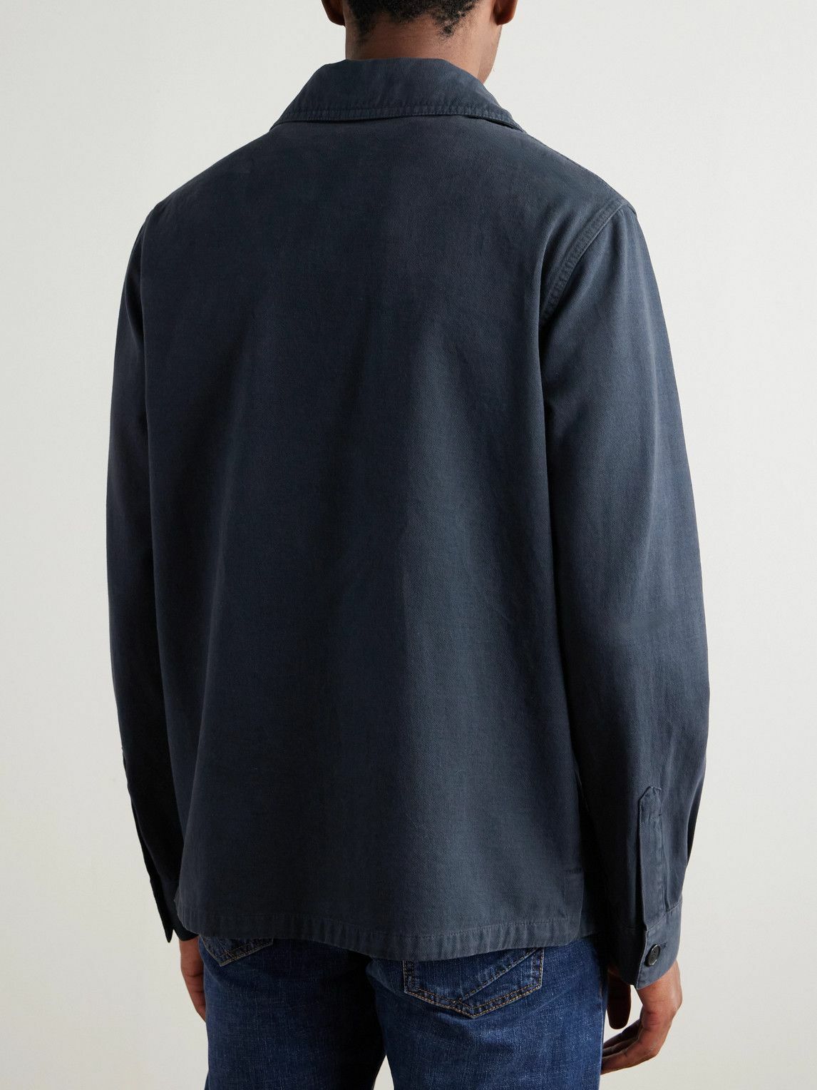 Incotex - Cotton and Cashmere-Blend Overshirt - Blue