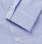 A.P.C. - Robinson Grandad-Collar Striped Cotton-Seersucker Shirt - Men - Blue