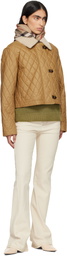 Burberry Beige Wide Check Wool Silk Scarf