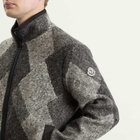 Moncler Men's Zip Up Wool Jacquard Jacket in Grey
