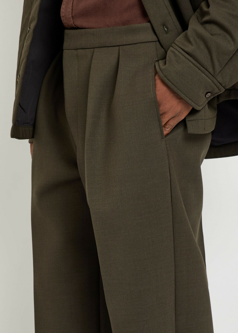 Jacquemus Le Pantalon Citta Woven Straight-leg Trousers Khaki
