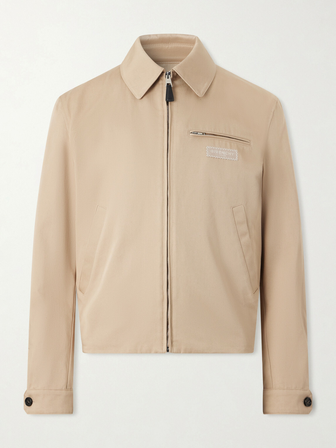 Givenchy - Harrington Logo-Appliquéd Cotton-Twill Jacket - Neutrals