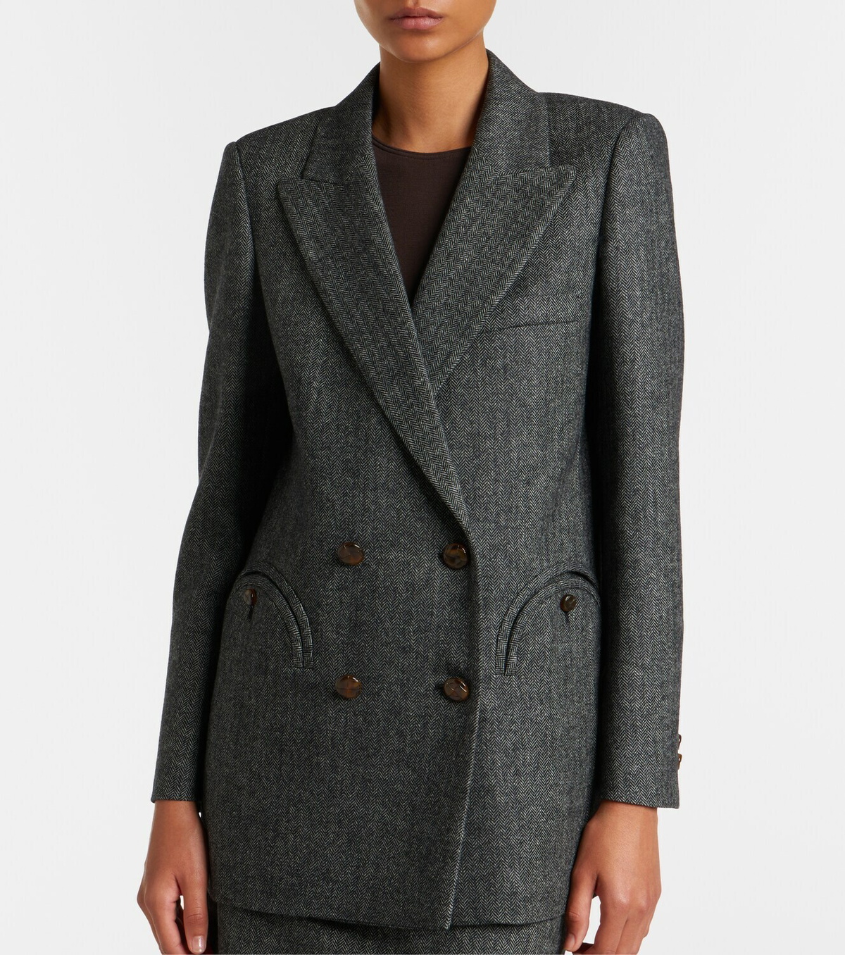 Blazé Milano Everyday herringbone wool-blend blazer