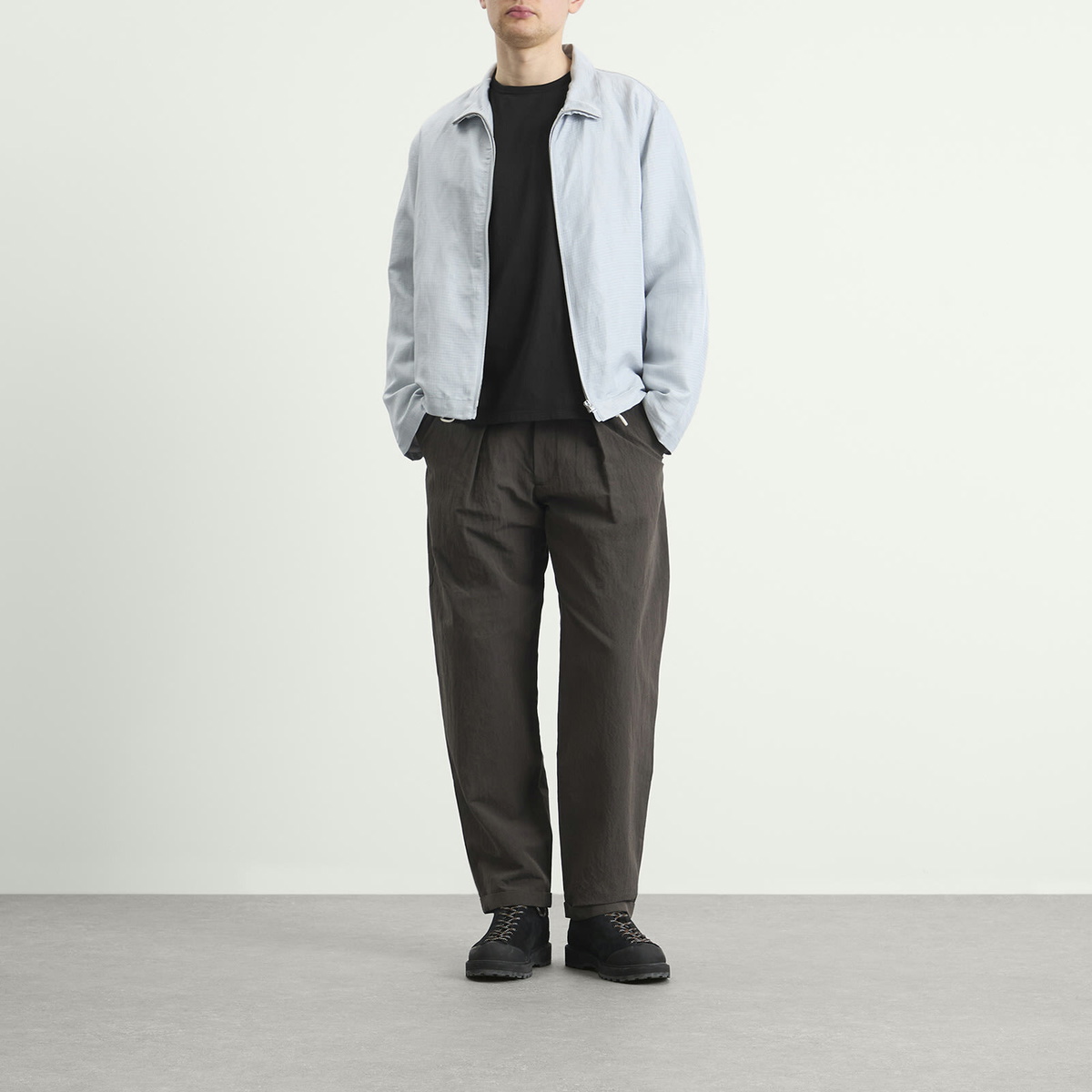 Ranra Men's Fold Tailored Pants in Black Coffee