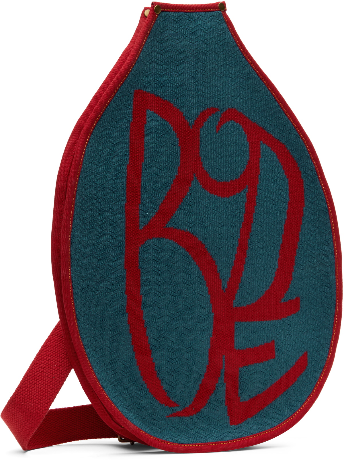 Bode Blue & Red Needlepoint Racquet Sleeve Bag
