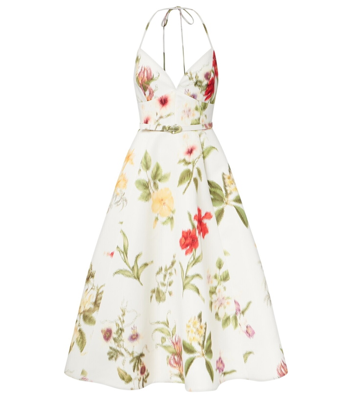 Photo: Oscar de la Renta Belted floral faille cocktail dress