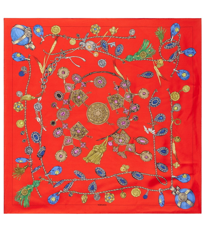 Photo: Versace Printed silk twill scarf
