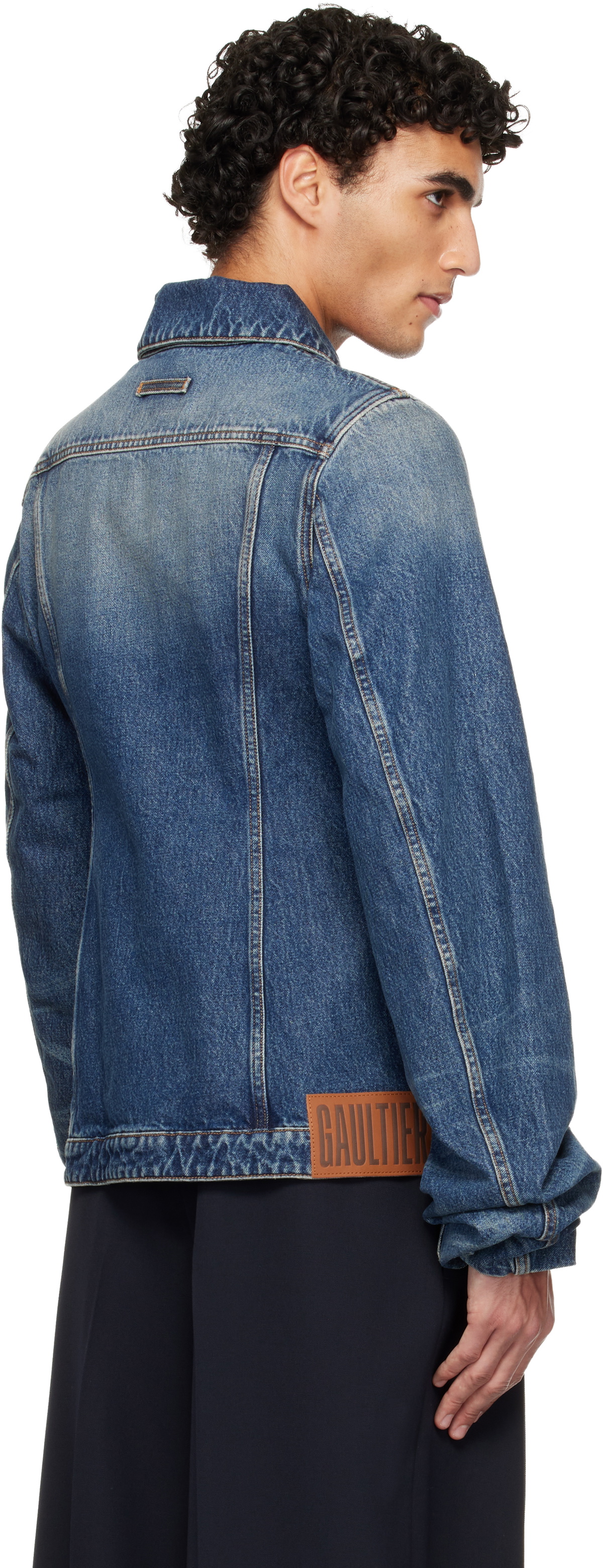 Jean Paul Gaultier Blue Oversized Sleeves Denim Jacket