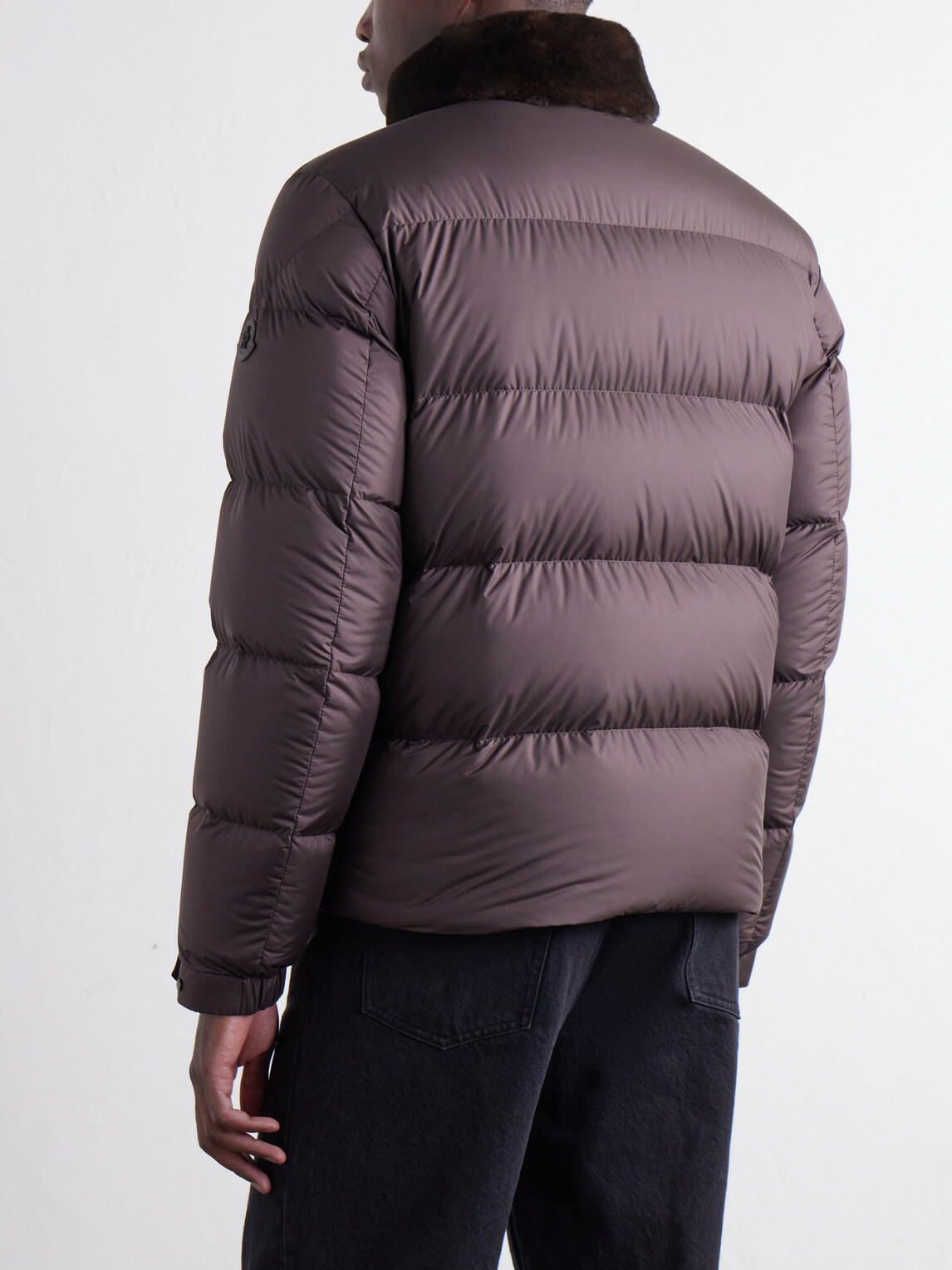 Moncler - Drisfall Plush-Trimmed Quilted Shell Down Jacket - Brown