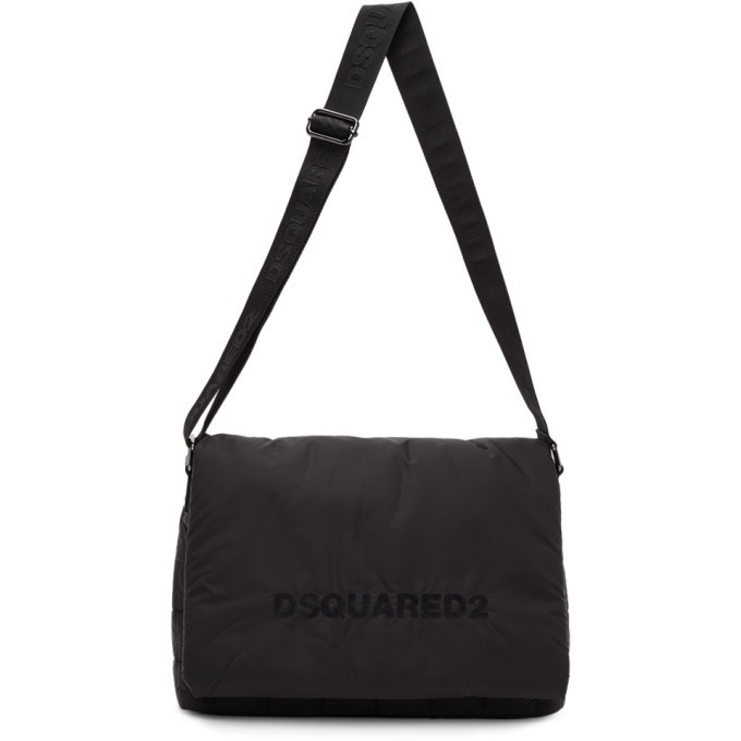 Photo: Dsquared2 Black Quilted Nylon Messenger Bag