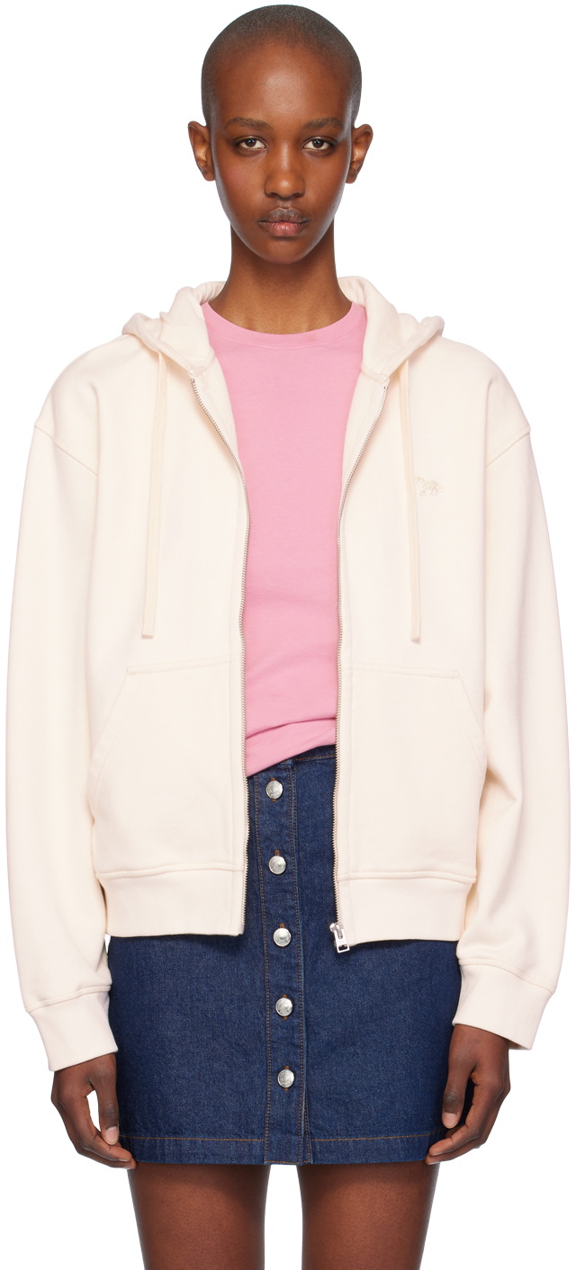 Maison Kitsuné Off-White Baby Fox Patch Zipped Hoodie Maison Kitsune