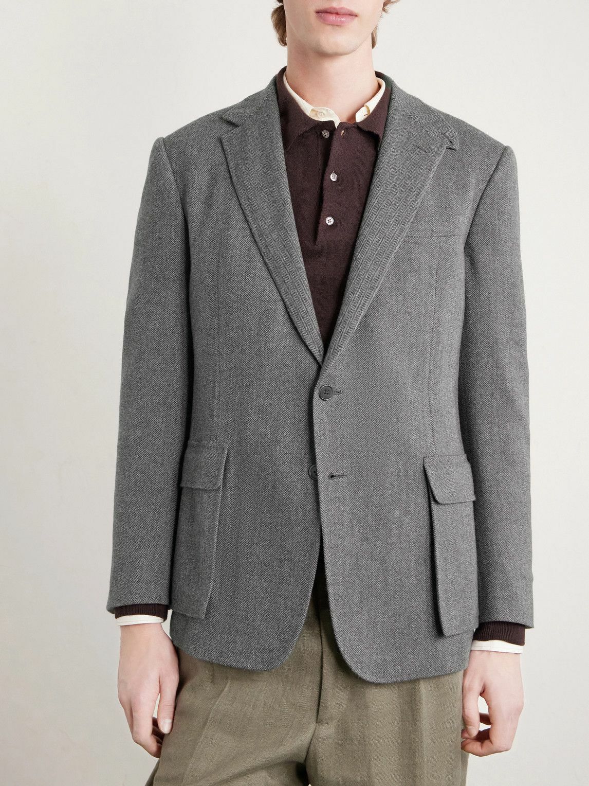 Ralph Lauren Purple label - Herringbone Wool Jacket - Gray
