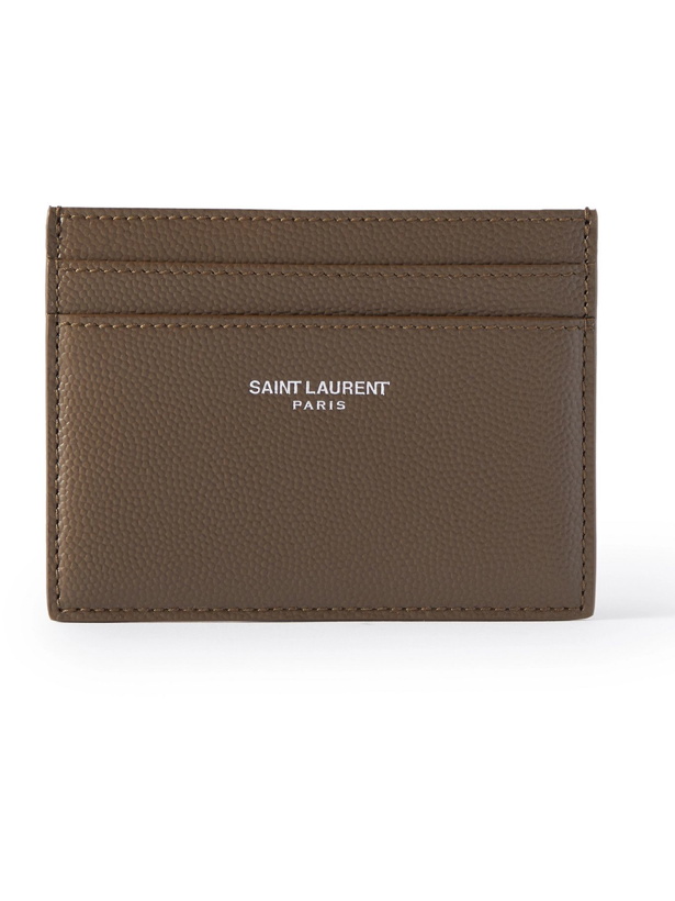 Photo: SAINT LAURENT - Logo-Print Pebble-Grain Leather Cardholder