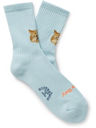 Rostersox - Cat Intarsia Ribbed Cotton Socks