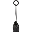Jil Sander Black Small Woven Bracelet Drawstring Bag