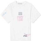 Acne Studios Exford Scribble Face T-Shirt in Optic White