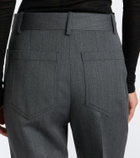 Victoria Beckham Alina herringbone virgin wool wide-leg pants
