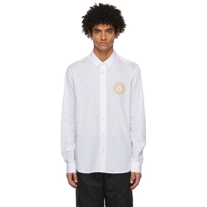 Versace Jeans Couture White Coin Logo Shirt Versace