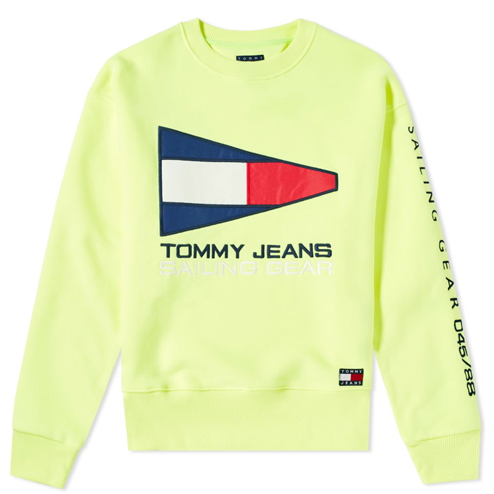 Photo: Tommy Jeans 5.0 90s Sailing Logo Neon Sweat Yellow