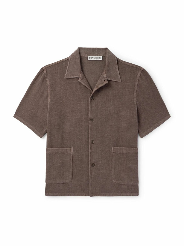 Photo: Our Legacy - Elder Oversized Cotton and Linen-Blend Shirt - Brown