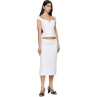 SHUSHU/TONG White Trumpet Hem Midi Skirt
