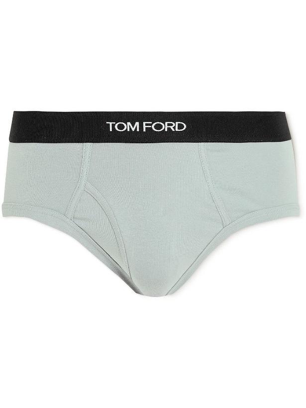 Photo: TOM FORD - Stretch-Cotton Jersey Briefs - Green