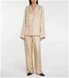 Toteme Printed silk twill pajama shirt