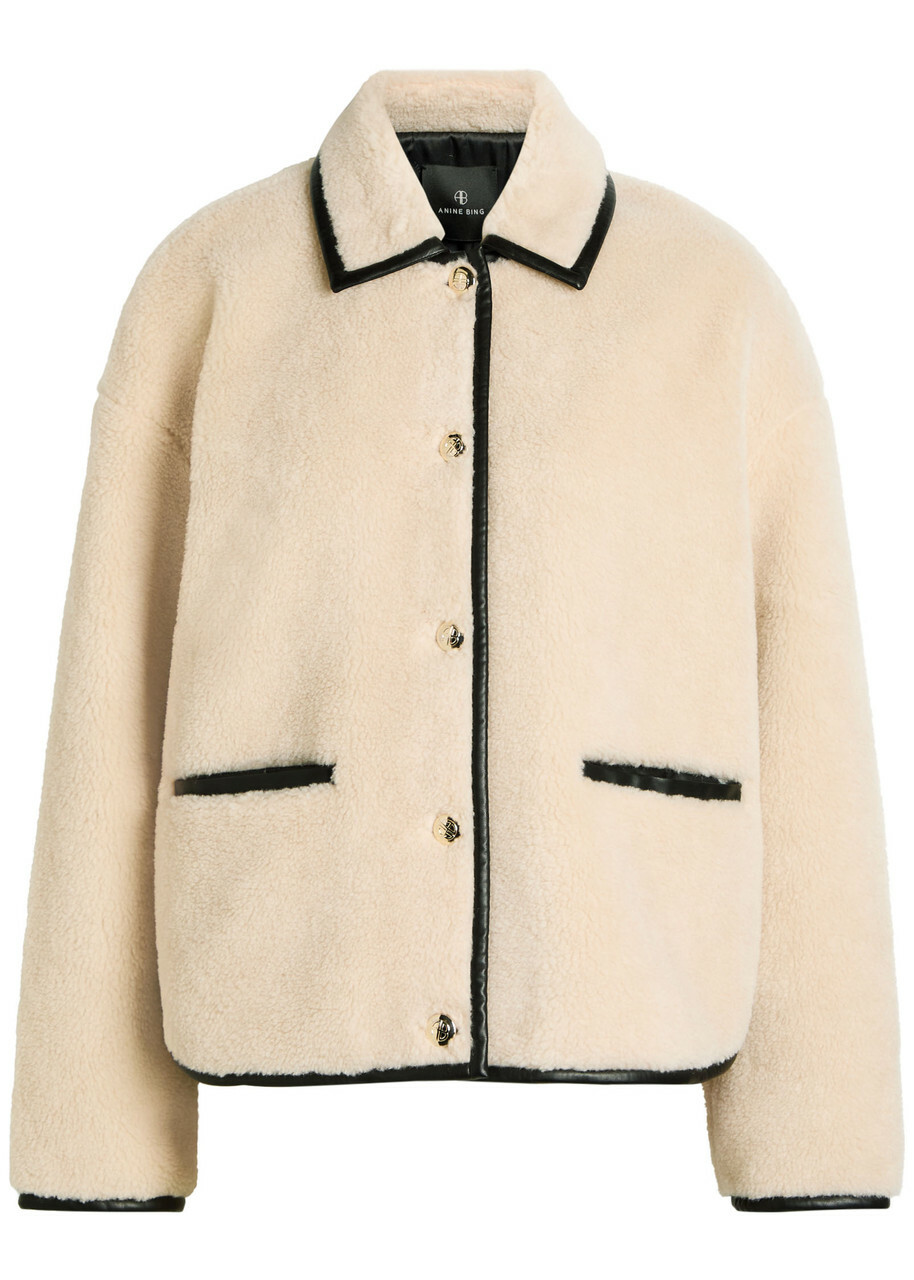 Anine Bing Camden Teddy Jacket Cream