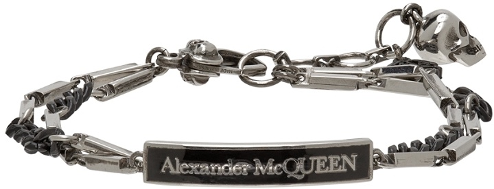 Photo: Alexander McQueen Silver & Black Logo Bracelet