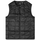 Taion Men's Crew Neck Zip Down Vest in Black