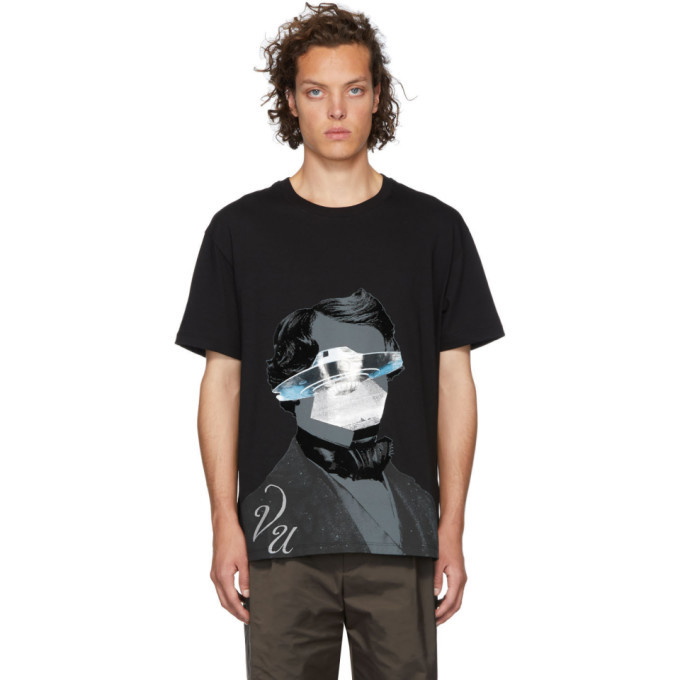 Photo: Valentino Black Undercover Edition V Face UFO Print T-Shirt