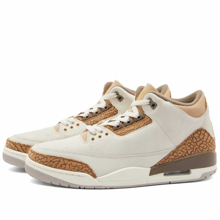 Photo: Air Jordan Men's 3 Retro Sneakers in Brown/Gold/Tan/Palomino/Hemp
