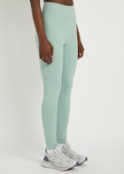 Adidas X Stella Mccartney Studio Ruched Stretch-jersey Leggings Light Blue