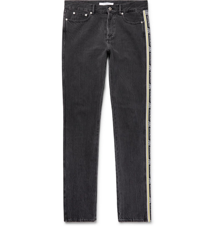 Photo: Givenchy - Slim-Fit Logo-Jacquard Denim Jeans - Men - Black